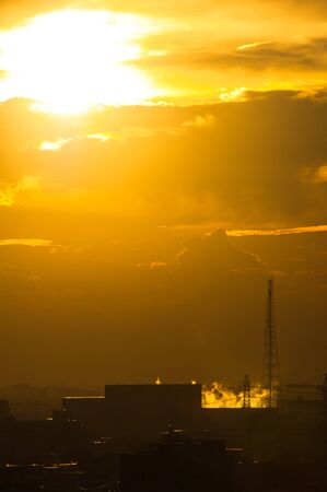 Beautiful Burning Sky at Sunsetの写真素材