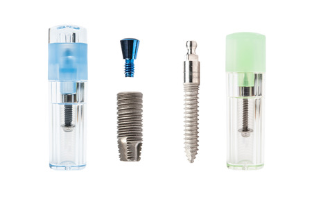 two types of Implant with container on white 