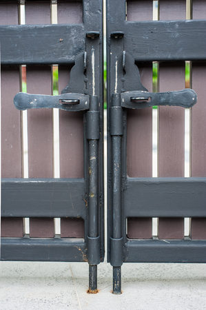 a pair of latch on doorの写真素材