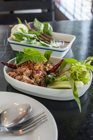 Hory Duck, Thai food named "Larb Ped"の写真素材