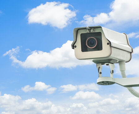 CCTV Camera with blue sky and cloud 