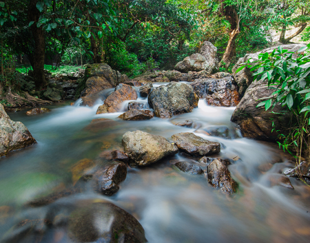 Deep forest waterfall at Sarika Waterfall collectionの写真素材
