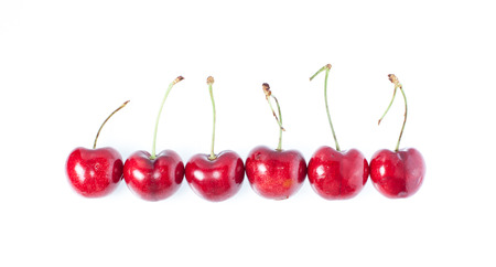 Isolated Red Cherrt on White の写真素材