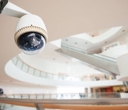 CCTV Camera or surveillance Operating in buildingのeditorial素材