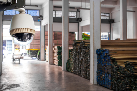 CCTV Camera or surveillance Operating in wood warehouse