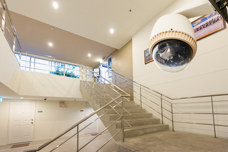 CCTV Camera or surveillance Operating with stair のeditorial素材