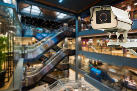 CCTV Camera or surveillance Operating in department store buildingのeditorial素材