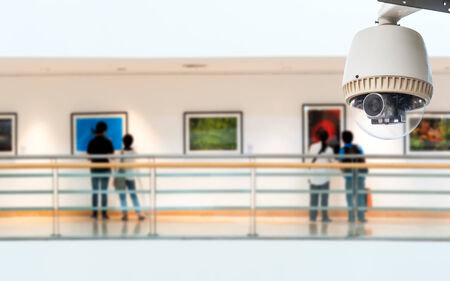 CCTV Camera or surveillance Operating in museumのeditorial素材