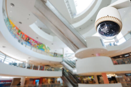 CCTV Camera or surveillance Operating in department storeのeditorial素材