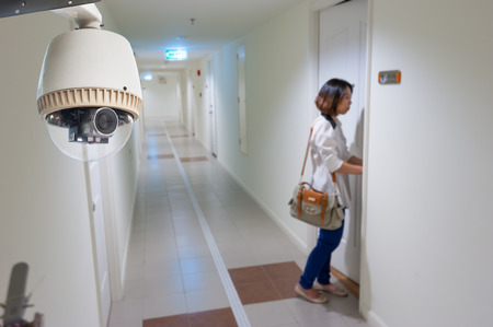 CCTV Camera or surveillance Operating in condomeniumのeditorial素材