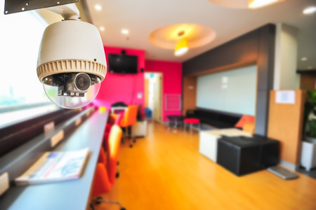 CCTV Camera or surveillance Operating in living areaのeditorial素材