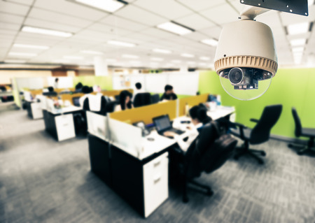 CCTV Camera or surveillance Operating in office buildingのeditorial素材