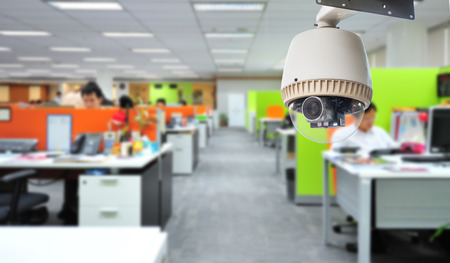 CCTV Camera or surveillance Operating in office buildingのeditorial素材