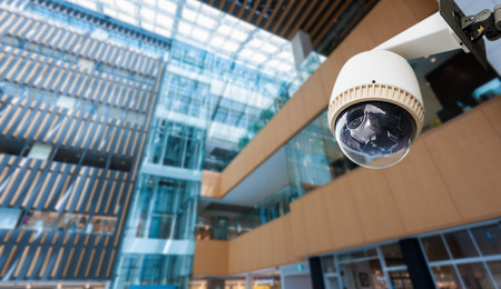CCTV Camera or surveillance operating on window building