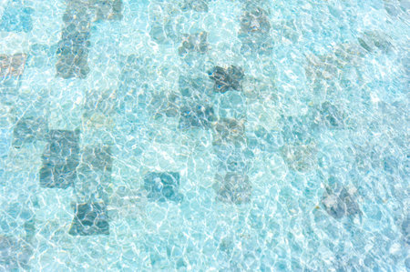 Texture of water surface in swimming poolの写真素材