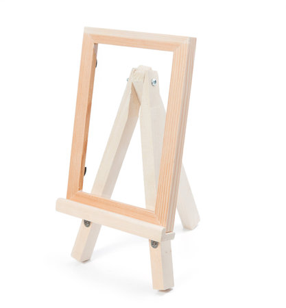 wooden photo frame isolate on white backgroundの写真素材