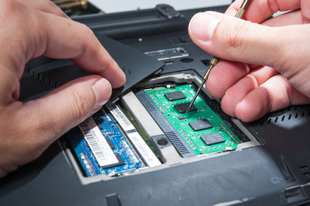 self install RAM circuit in computer labtopの写真素材