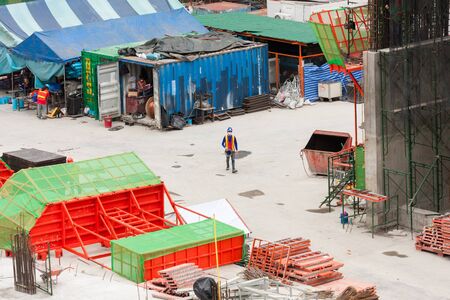 Construction workers working in siteのeditorial素材