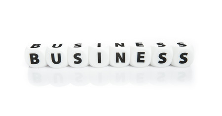 White business block letter with reflection isolate on white backgroundの写真素材