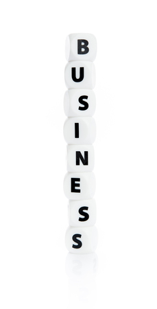 White business block letter with reflection isolate on white backgroundの写真素材