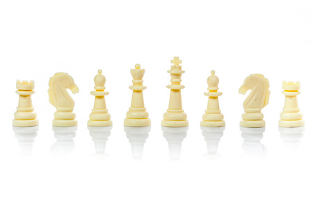 chess pieces isolated on white backgroundの写真素材