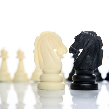two side of chess face together business concept of competitionの写真素材