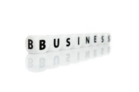 White business block letter with reflection isolate on white backgroundの写真素材