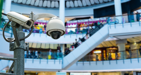 CCTV Camera Operating inside a station or department storeの写真素材