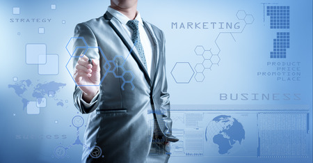 businessman making decision on business strategyの写真素材