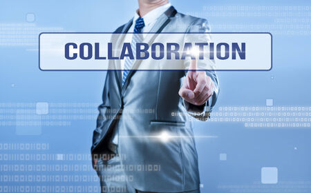 businessman making decision on collaborationの写真素材