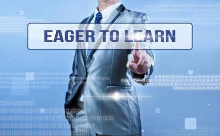 businessman making decision on eager to learnの写真素材