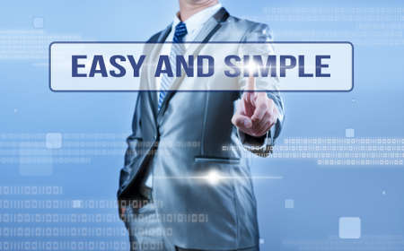 businessman making decision on easy and simpleの写真素材