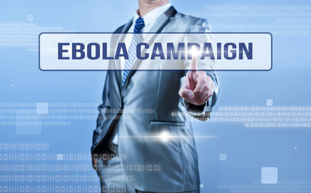 businessman making decision on ebola campaignの写真素材