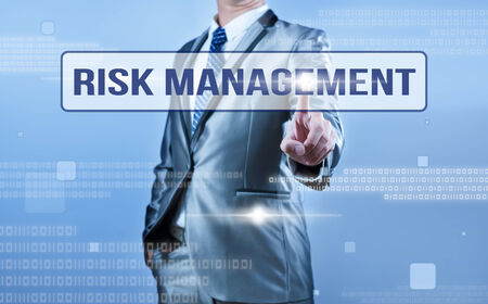 businessman making decision on risk managementの写真素材
