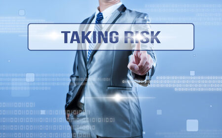 businessman making decision on taking riskの写真素材