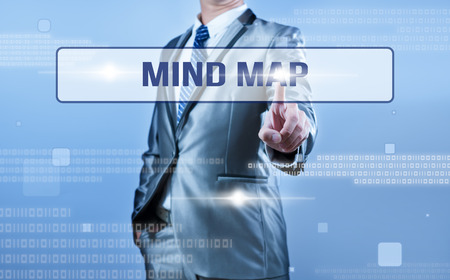 businessman making decision on mind mapの写真素材