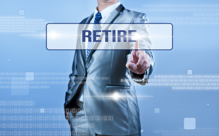 businessman making decision on retireの写真素材