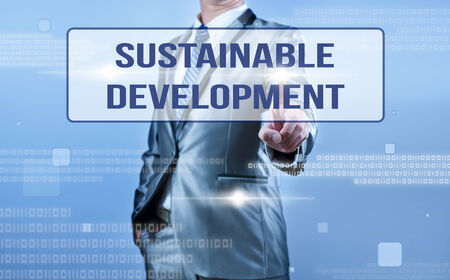 businessman making decision on sistainable developmentの写真素材