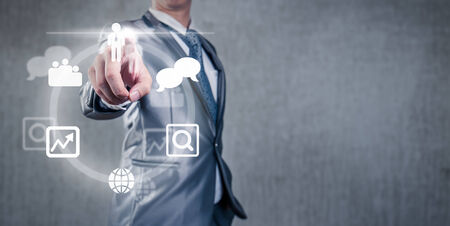Businessman making decision on meeting work spaceの写真素材