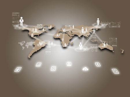 Internet technology concept of global business or social network connectionの写真素材