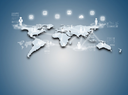 Internet technology concept of global business or social network connectionの写真素材