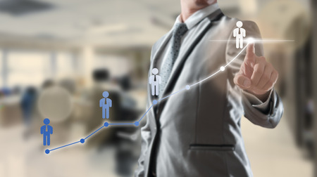 Businessman working with digital visual object, human resource concept Businessman working with digital visual object, human resource concept