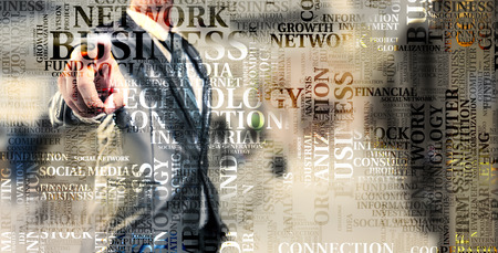 businessman pointing on set of text, business conceptの写真素材