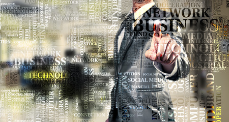 businessman pointing on set of text, business conceptの写真素材