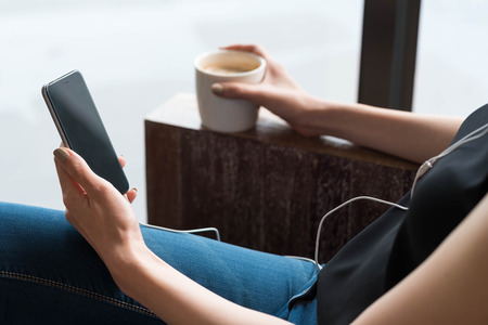 Smart woman using smart phone and laptop, Social media life style of new generation for living,...