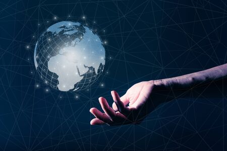 Internet of things on global scale, new technology conceptualの写真素材