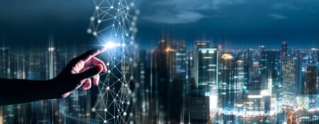 Digital transformation conceptual for next generation of smartcity conceptualの写真素材