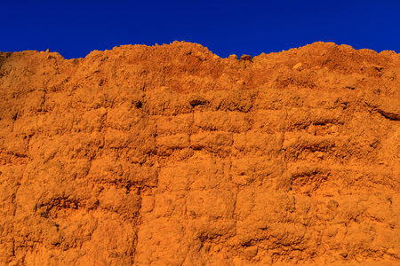 Wall, earth, mud, straw, pressed. Old, traditional and sustainable construction. Eroded by the...