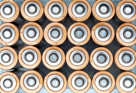 Texture AA electric batteries (AAA). Positive pole view (+ -)の写真素材