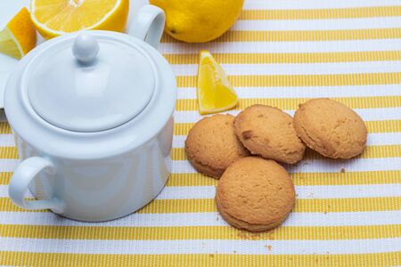 English lemon pasta. Traditional home cooking.の写真素材